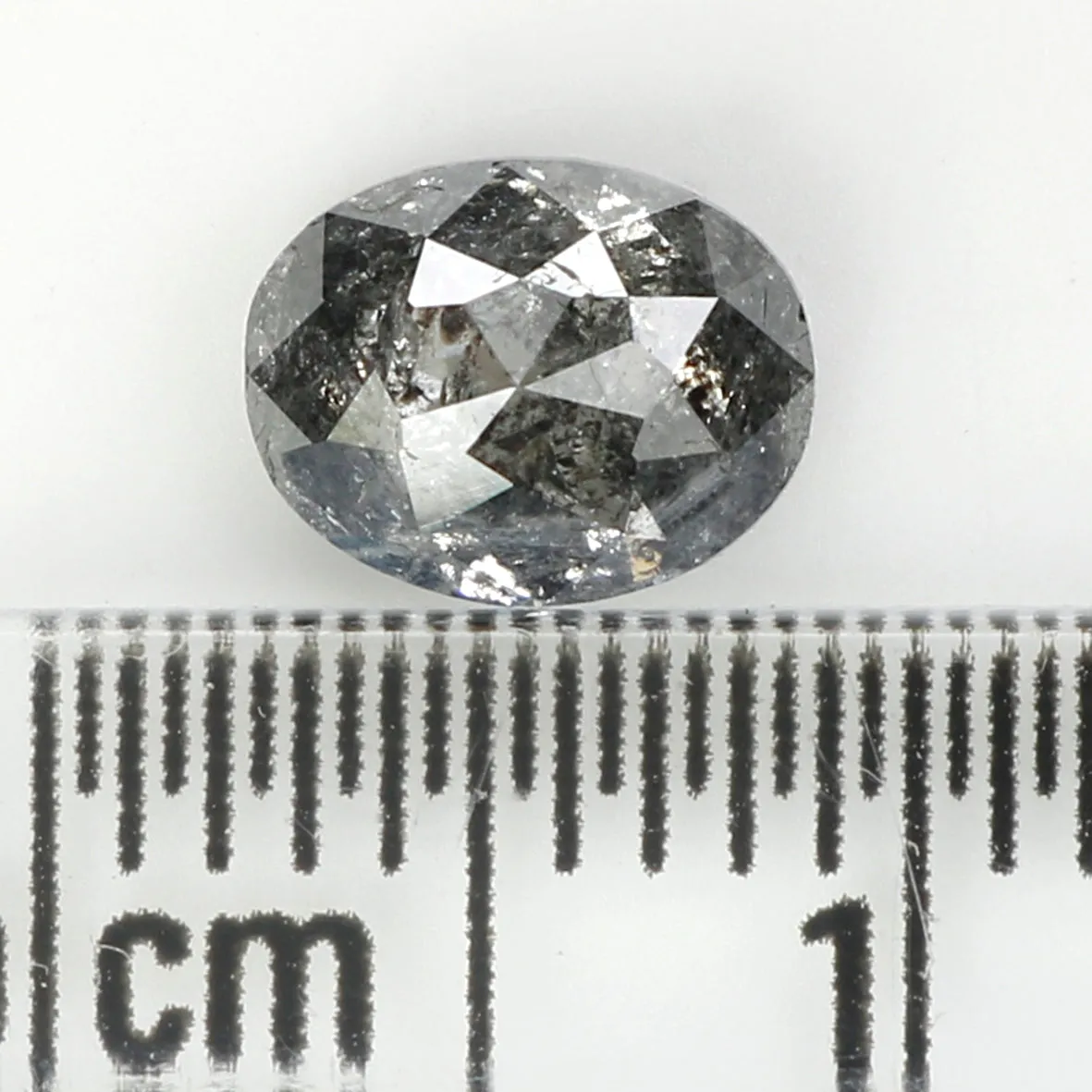 0.91 Ct Natural Loose Oval Shape Diamond Black Grey Color Diamond 6.60 MM Natural Loose Diamond Salt and Pepper Oval Shape Diamo