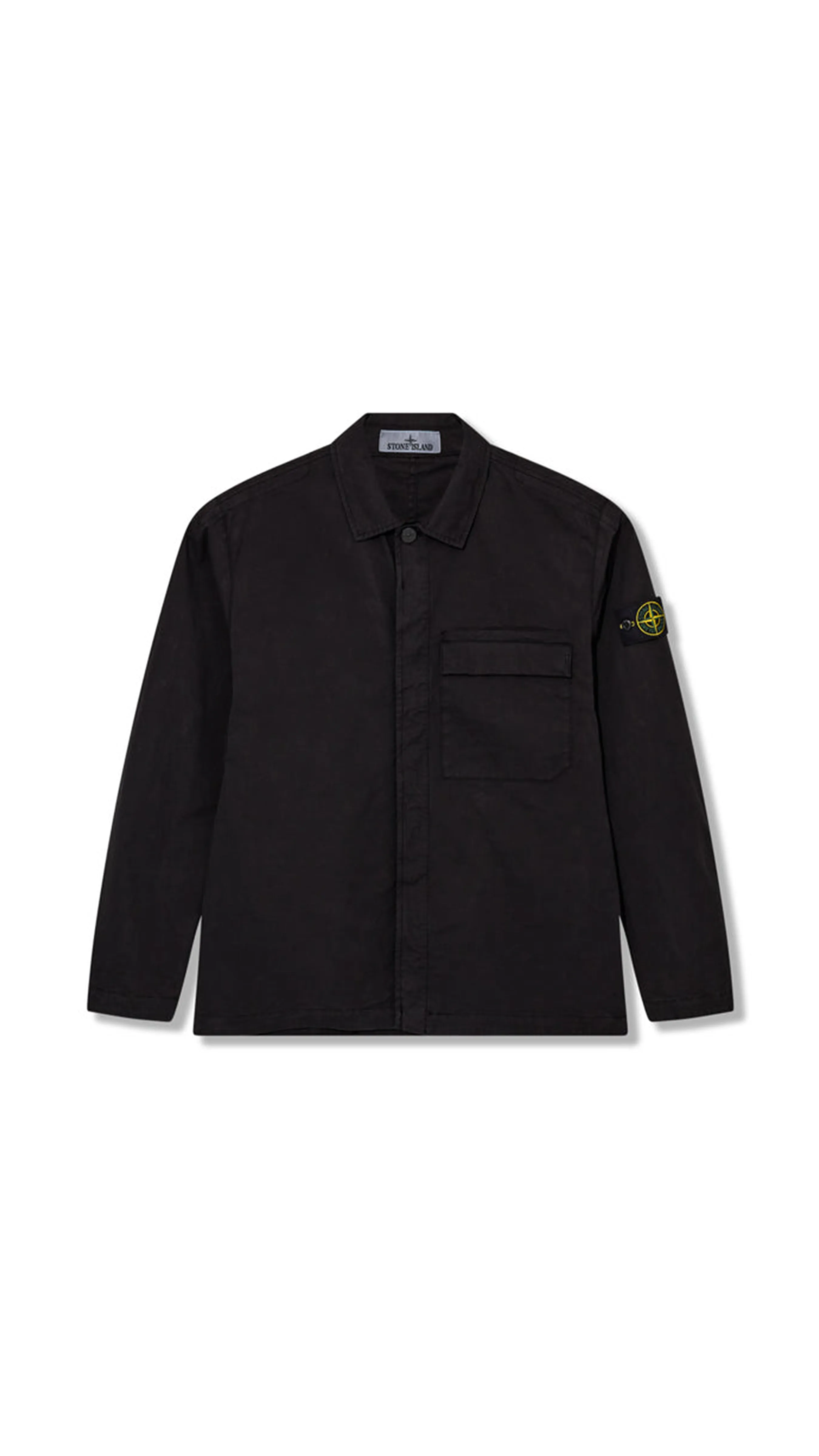 10710 Supima Cotton Twill Overshirt - Black