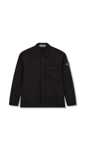 10710 Supima Cotton Twill Overshirt - Black