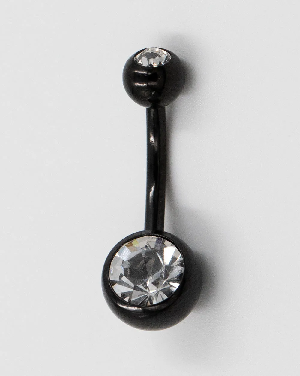 14 Gauge | Black Sss Cz Gem Navel Curved Barbell