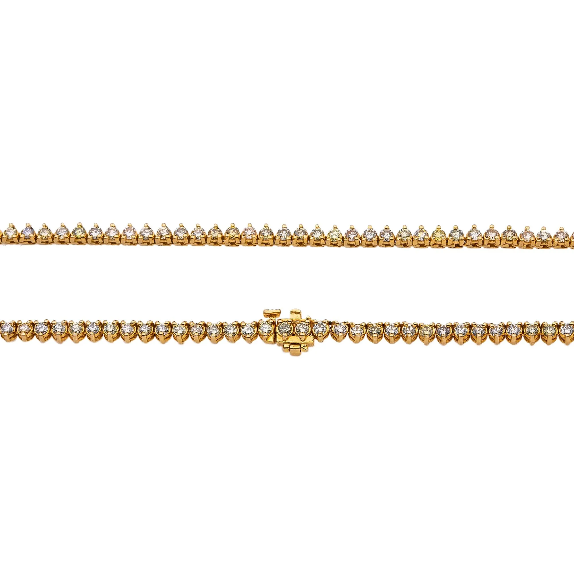 14K Yellow Gold Men's Tennis Chain With 12.00 CT Diamonds