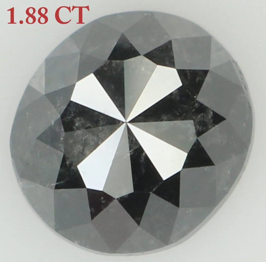 1.88 CT Natural Loose Oval Shape Diamond Black Color Oval Cut Diamond 7.60 MM Natural Loose Black Color Diamond Oval Rose Cut Di