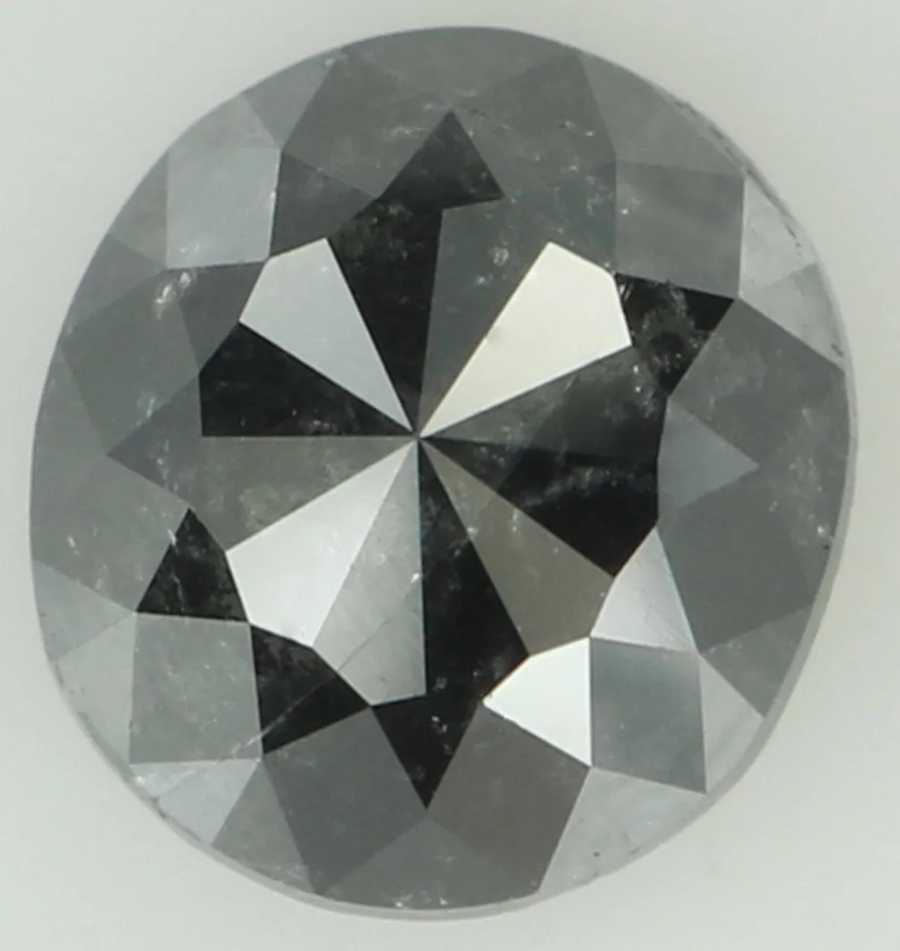 1.88 CT Natural Loose Oval Shape Diamond Black Color Oval Cut Diamond 7.60 MM Natural Loose Black Color Diamond Oval Rose Cut Di