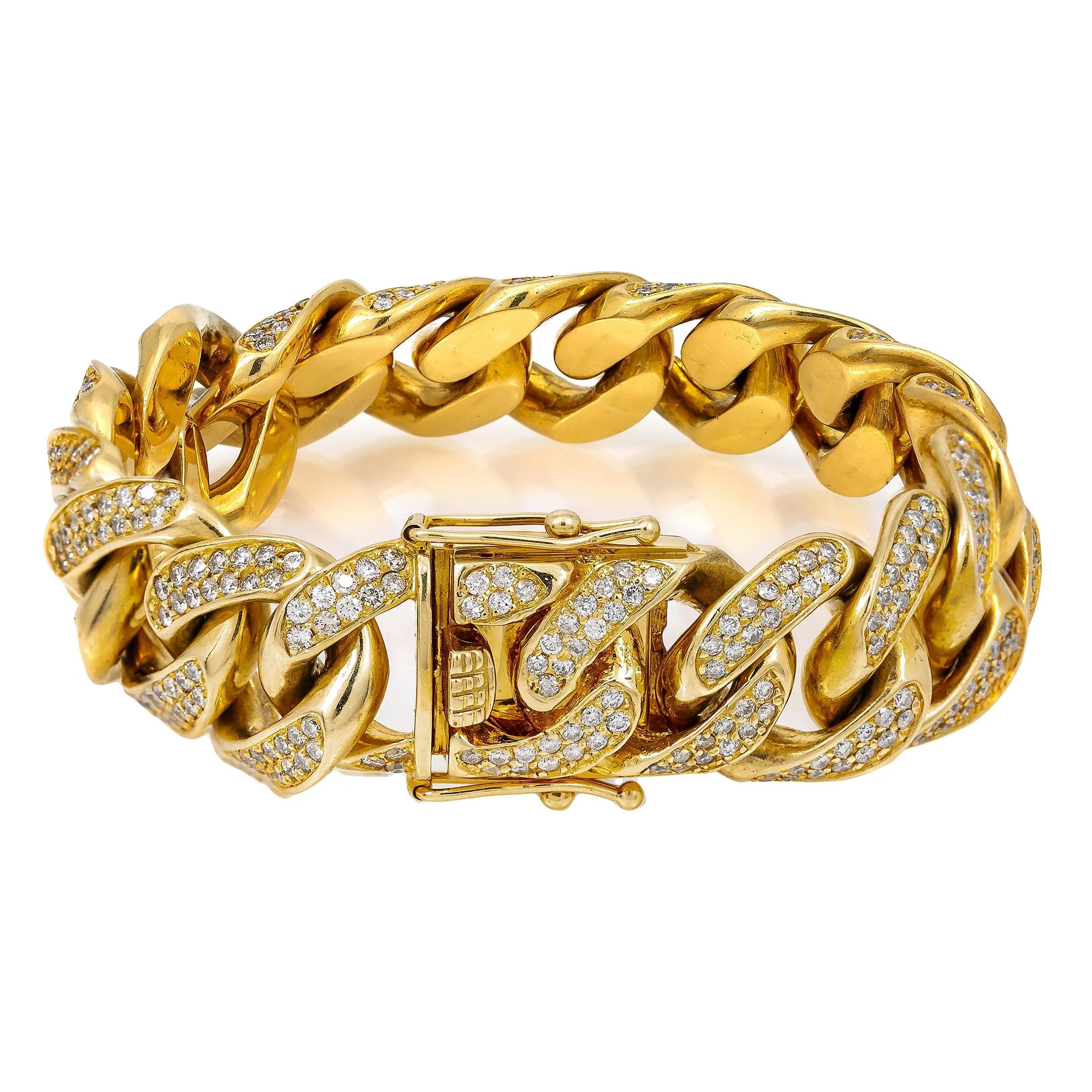 18K Yellow Gold Men's Bracelet With 8.94 CT Diamonds