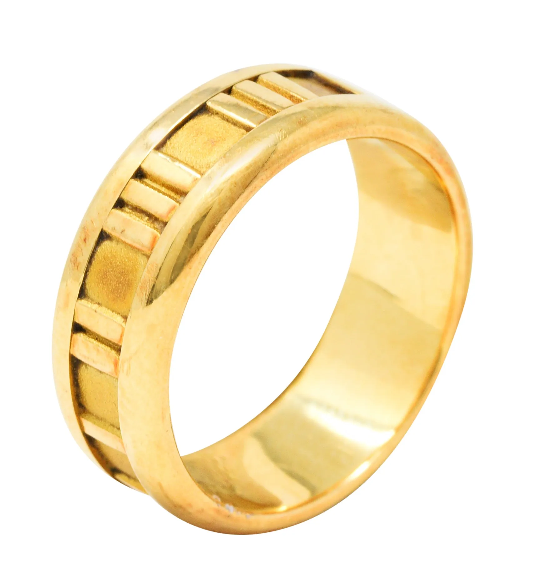 1995 Tiffany & Co. 18 Karat Gold Unisex 7 MM Atlas Band Ring