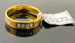 22k Solid Gold Unisex Designer Zircon Couple Band Ring R3272