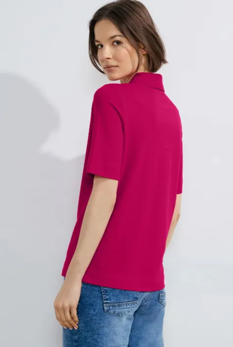 321113- Piqué Polo Shirt- Pink Sorbet- Cecil