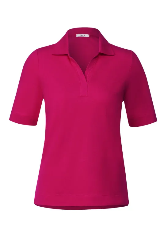 321113- Piqué Polo Shirt- Pink Sorbet- Cecil