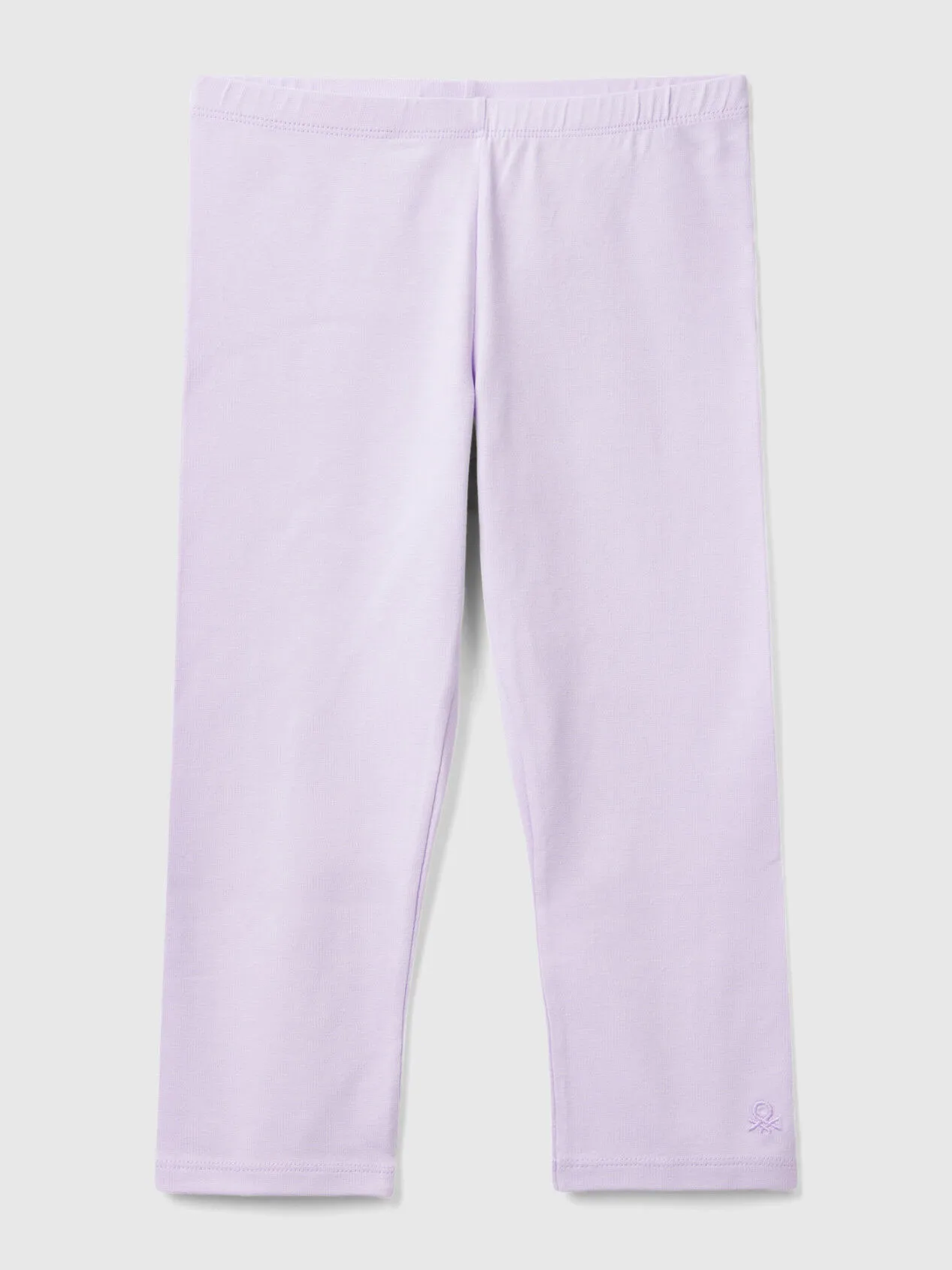 3/4 leggings in stretch cotton - Lilac | Benetton