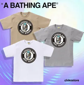 A BATHING APE  |Crew Neck Unisex Cotton Short Sleeves Logo