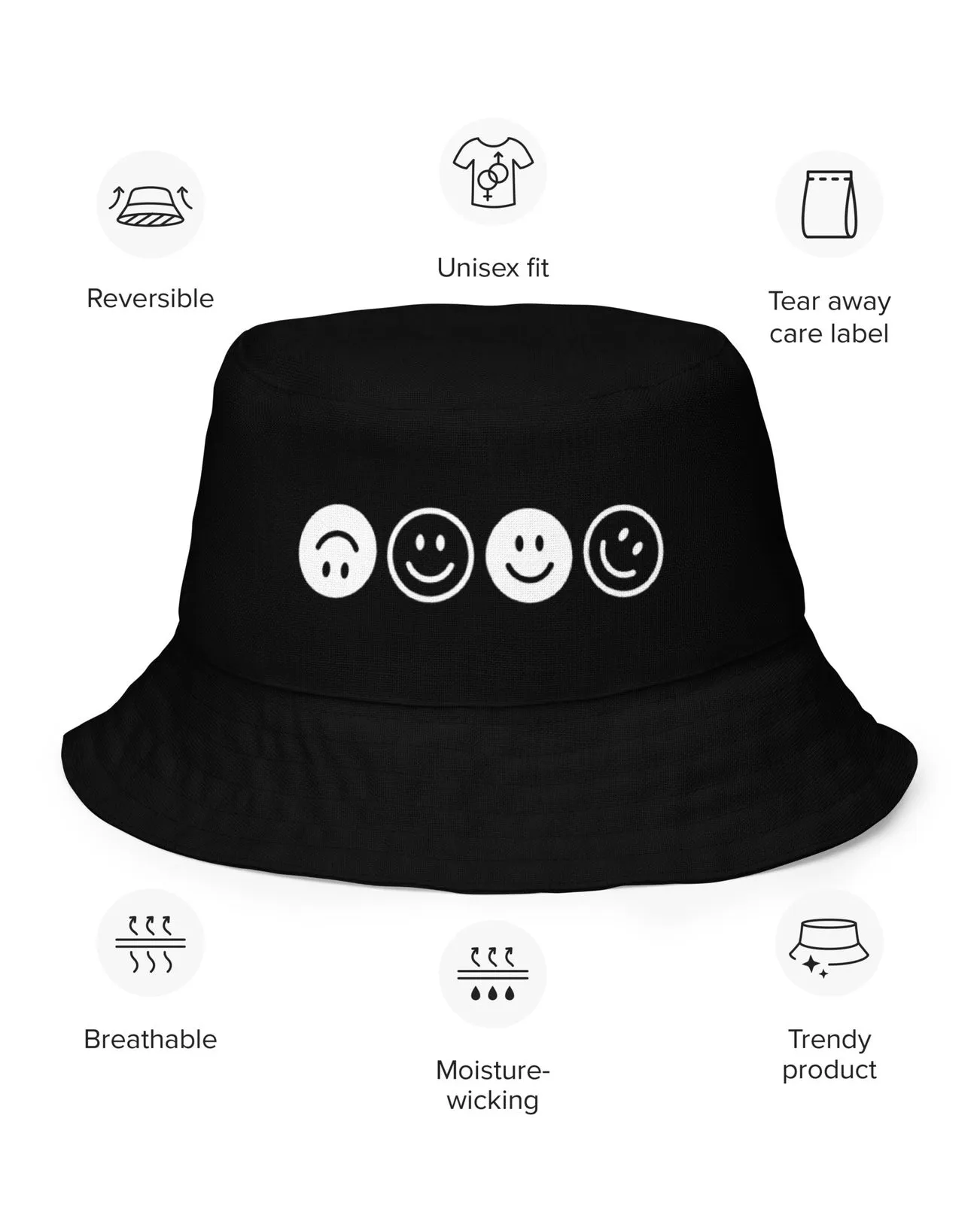 All Smiles Reversible Bucket Hat