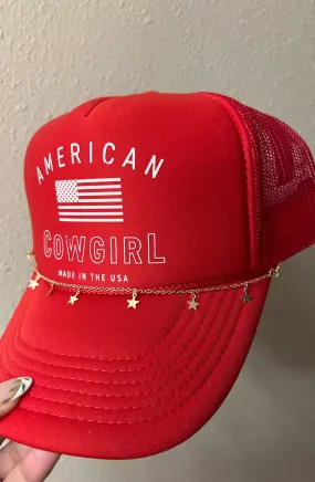 American Cowgirl Red Trucker Hat