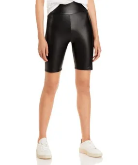 Aqua Womens Faux Leather Pull On Bike Shorts