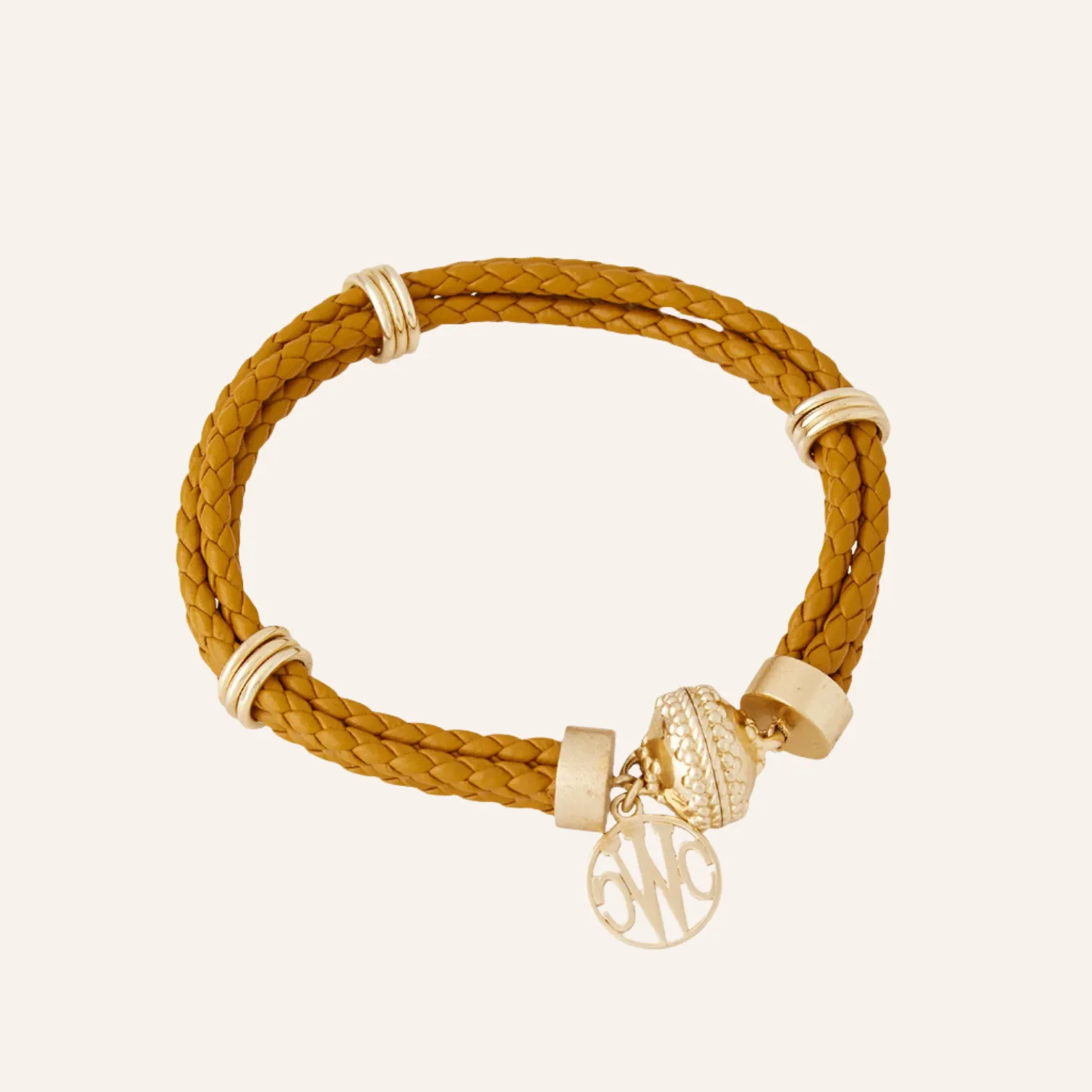 Aspen Braided Leather Almond Bracelet