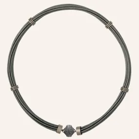 Aspen Leather Pewter Gunmetal Necklace