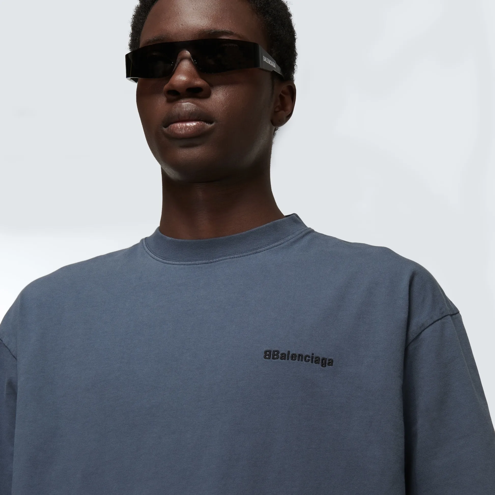 BALENCIAGA  |Unisex Street Style U-Neck Cotton Short Sleeves Logo Luxury