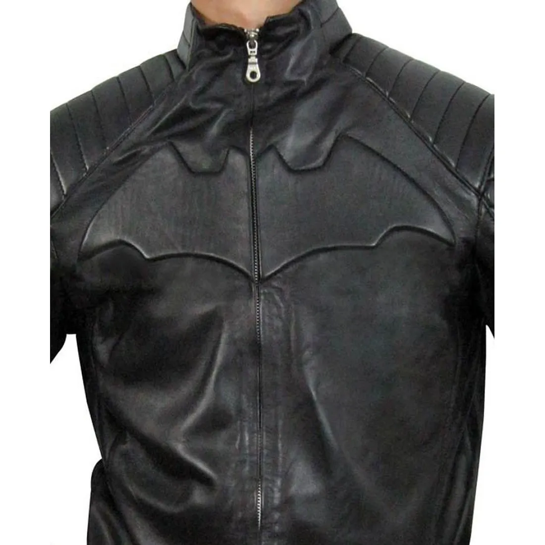 Batman Begins Christian Bale Motorcycle Leather Jacket - Famous Jackets