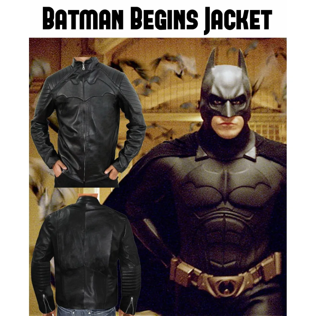 Batman Begins Christian Bale Motorcycle Leather Jacket - Famous Jackets