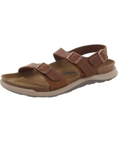 Birkenstock Womens Leather Round toe Flatform Sandals