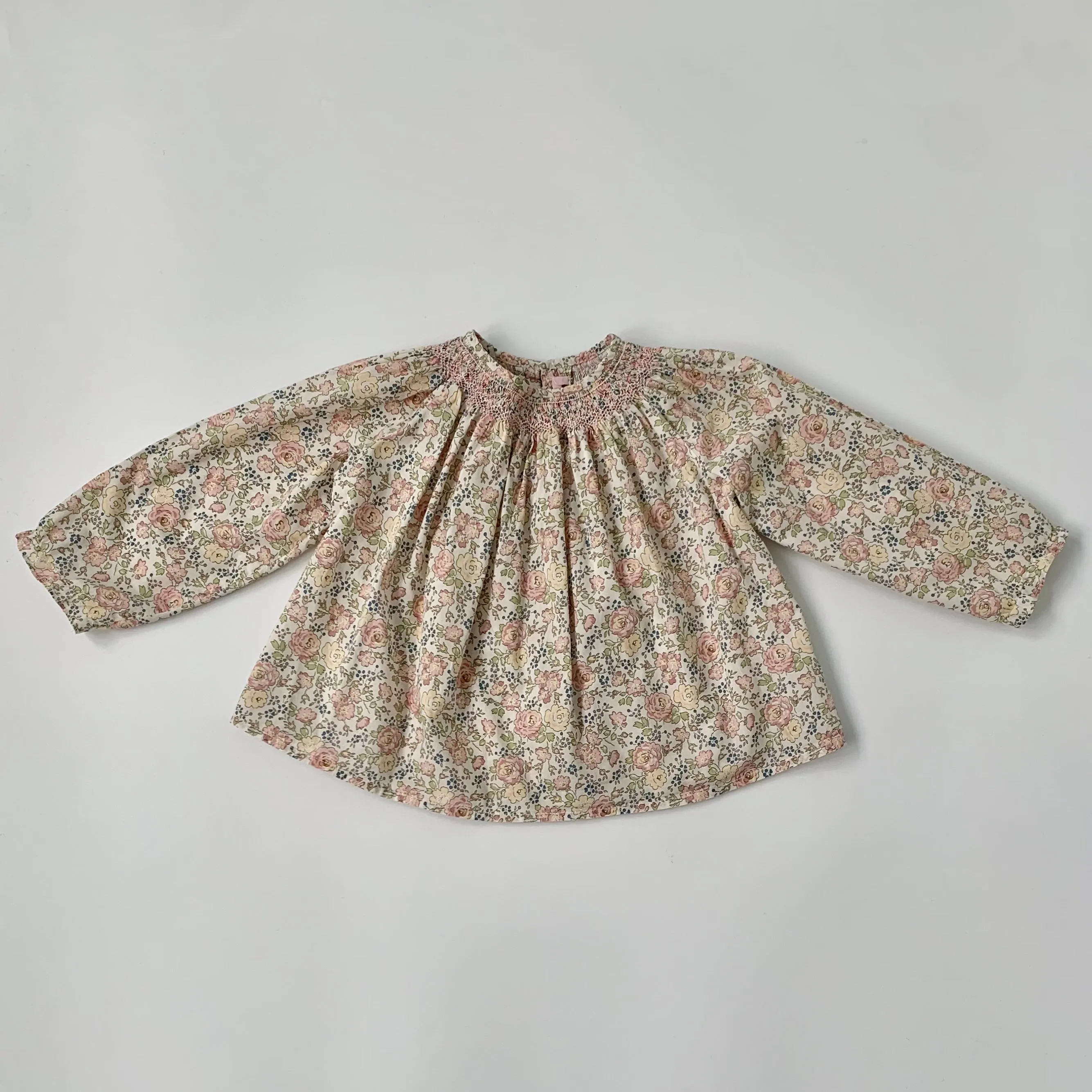 Bonpoint Pastel Hand Smocked Felicite Liberty Print Blouse: 2 Years