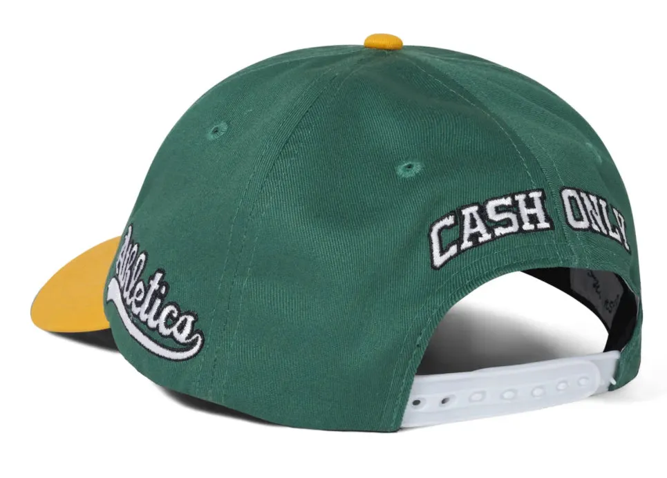 Cash Only Ballpark Snapback Hat / Green / Gold