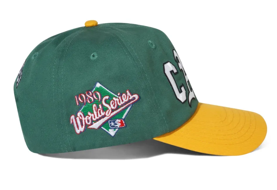 Cash Only Ballpark Snapback Hat / Green / Gold