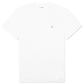 Chase S/S T-Shirt - White/Gold