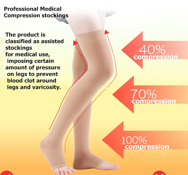 Coffee Unisex Blood Circulation Promotion Slimming Compression Socks