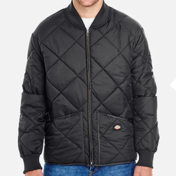 Dickies Men's Diamond Quilted Nylon Jacket 61242 Multi Color Black Navy