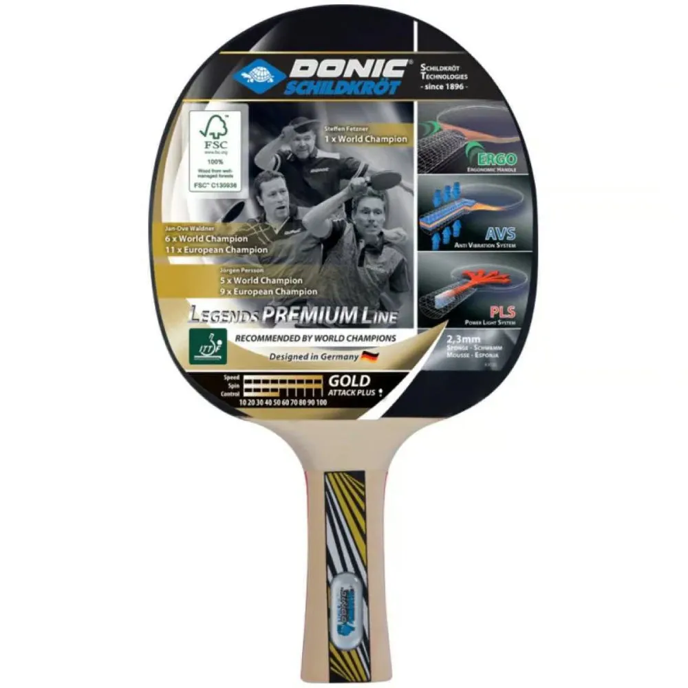 DONIC Legend Gold Table Tennis Bat (Black)