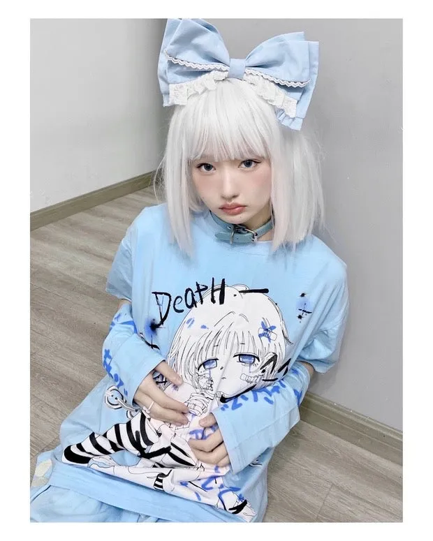 Don’t die harajuku fashion anime print T-shirt