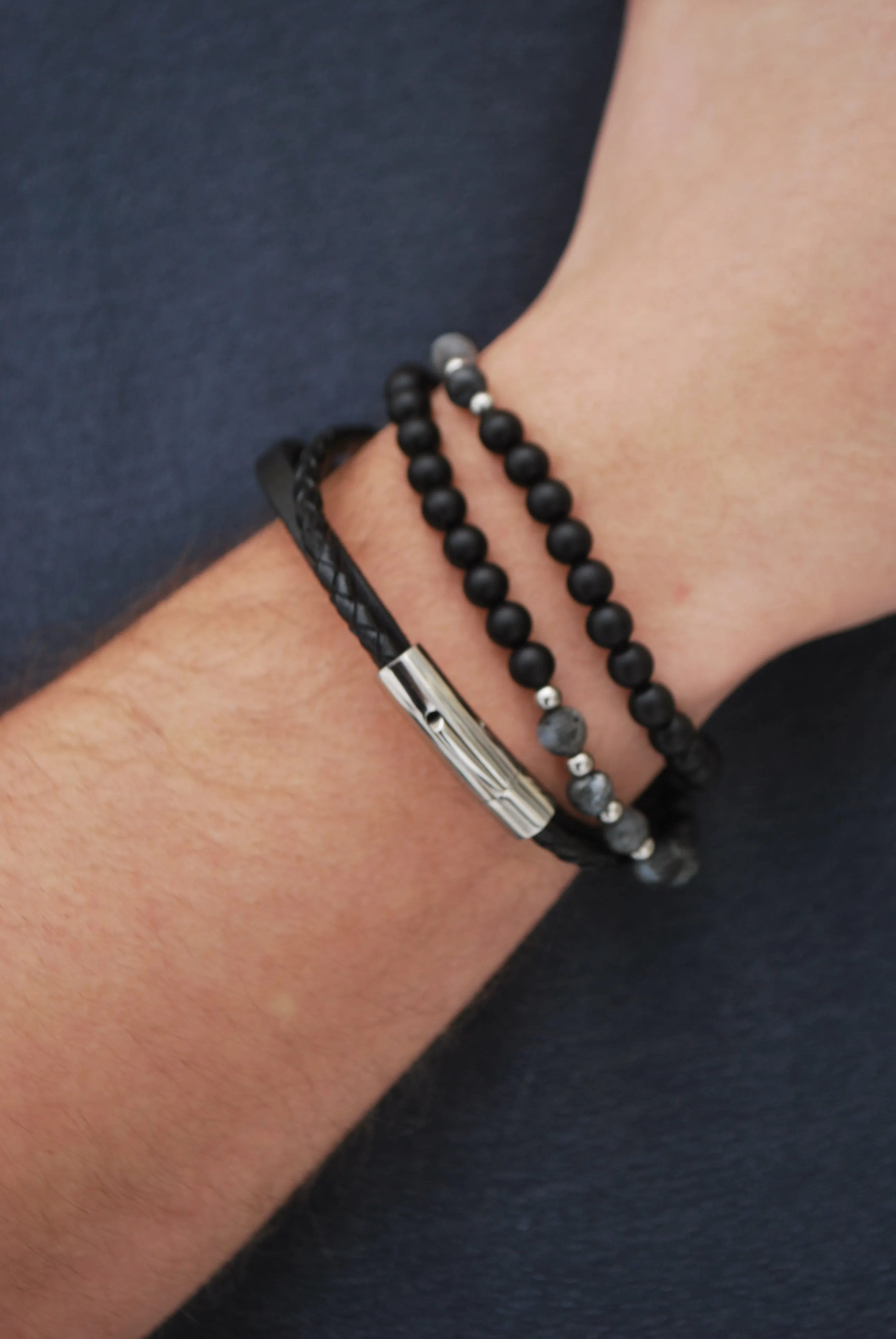 Double Mixed Leather Bracelet