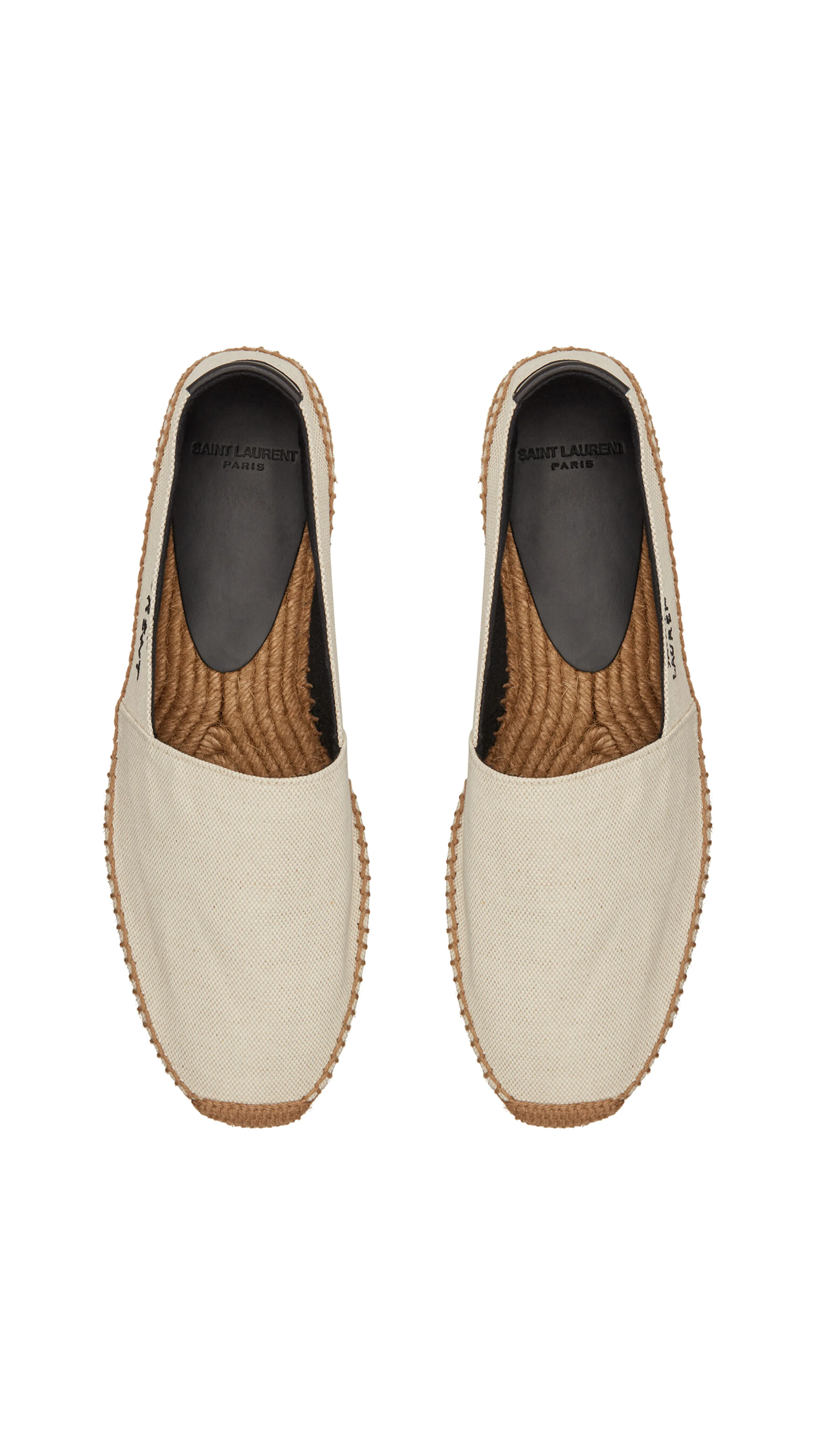 Embroidered Espadrilles in Canvas - Natural Beige