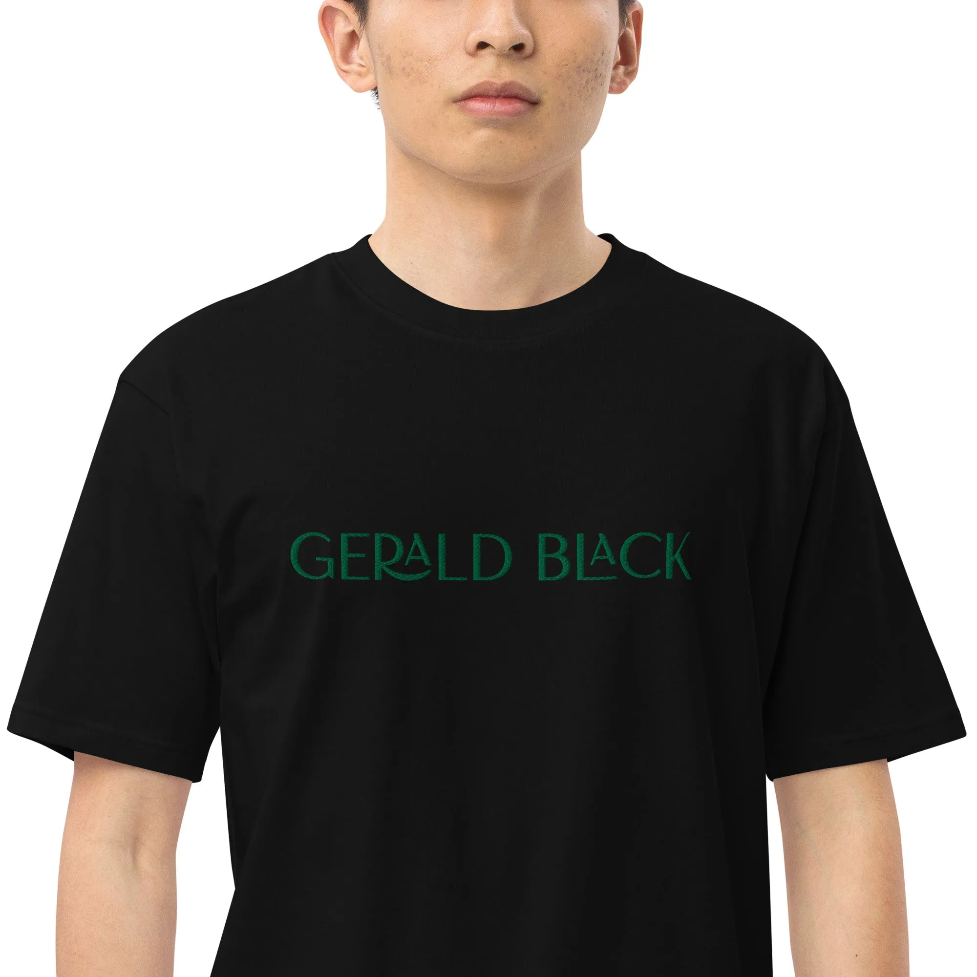 Gerald Black Premium Heavyweight Black Statement T-Shirt for Men KGN