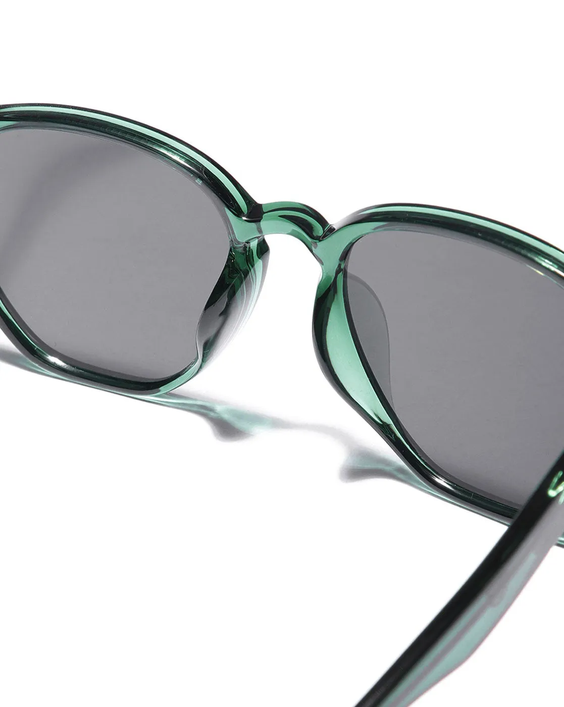 Green Toned with Polycarbonate UV Protected Lens Oval Sunglass for Unisex