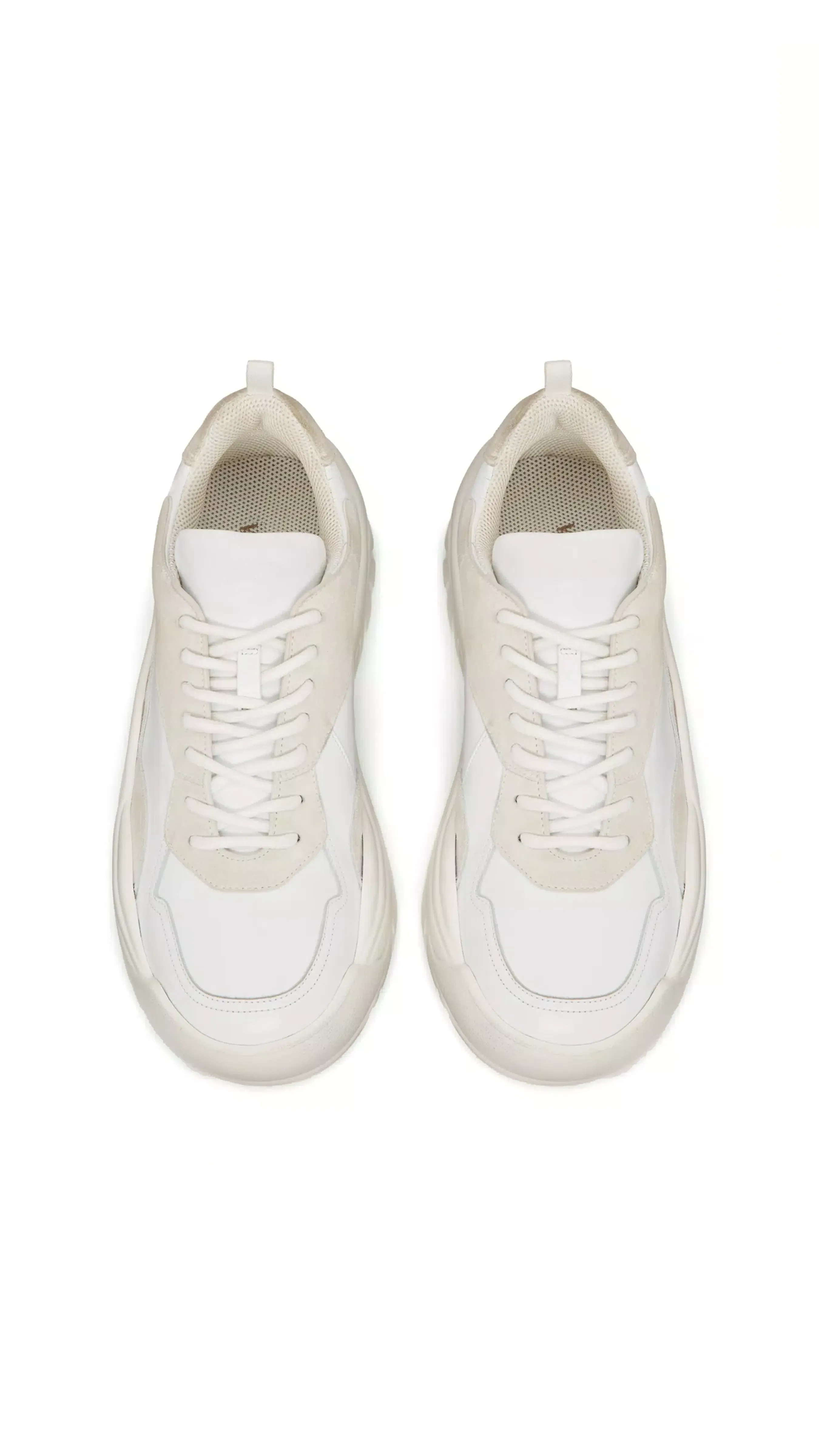 Gumboy Calfskin and Suede Sneakers - White