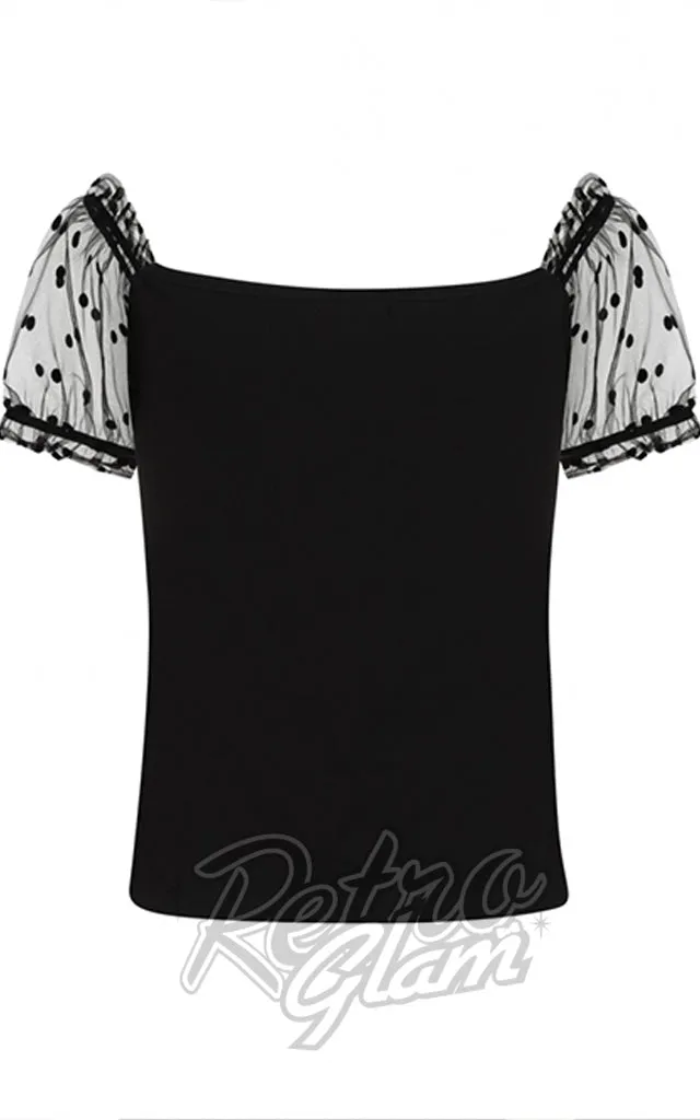 Hell Bunny Amandine Top in Black - M left only