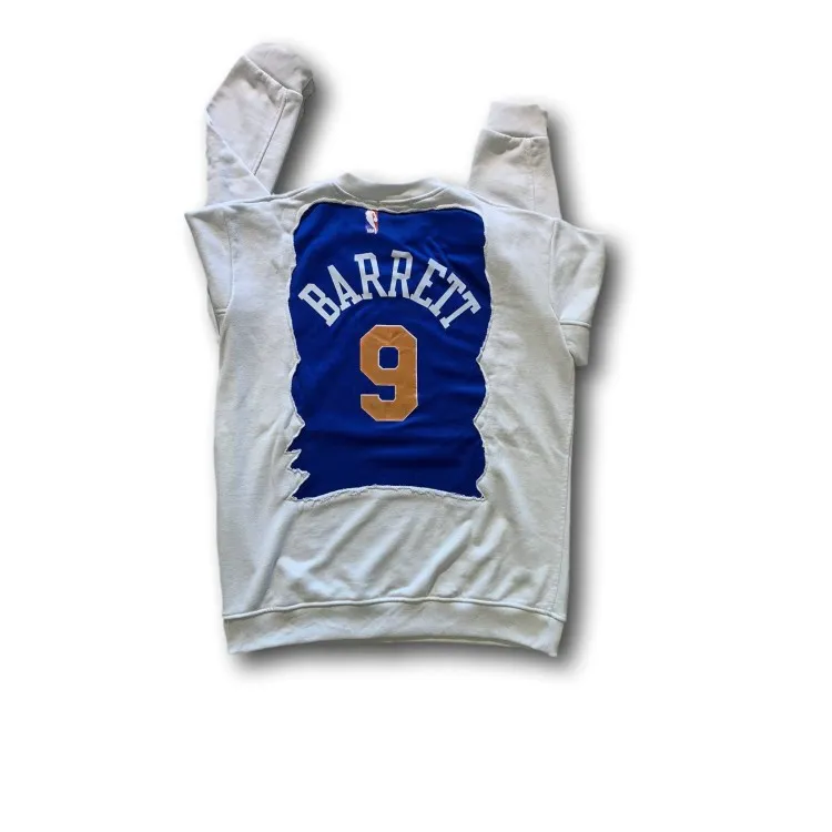 Just For Poor Villeneuve G NBA NEW YORK Felpa Unisex in Cotone Bianco