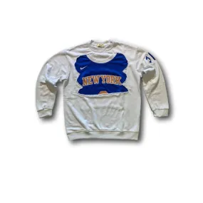 Just For Poor Villeneuve G NBA NEW YORK Felpa Unisex in Cotone Bianco