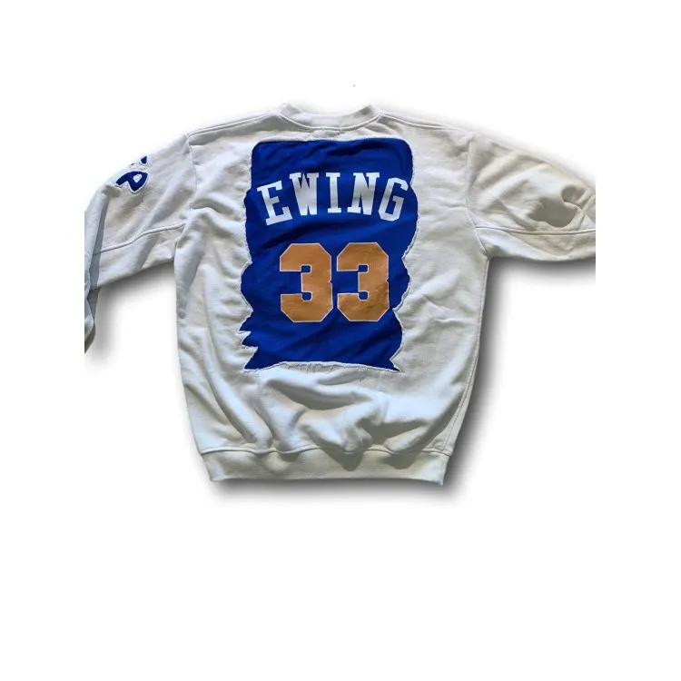 Just For Poor Villeneuve G NBA NEW YORK Felpa Unisex in Cotone Bianco