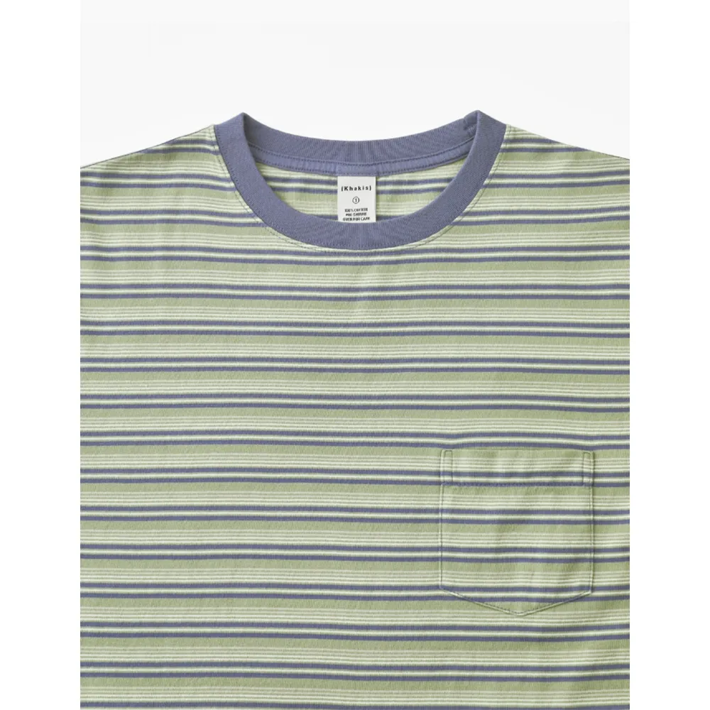 Khakis  |Stripes Unisex Street Style U-Neck Cotton Short Sleeves Logo