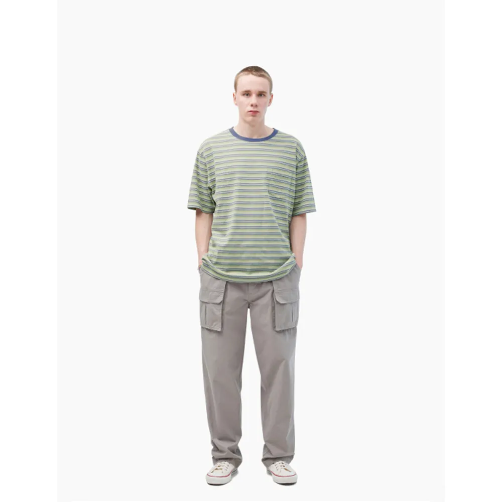 Khakis  |Stripes Unisex Street Style U-Neck Cotton Short Sleeves Logo