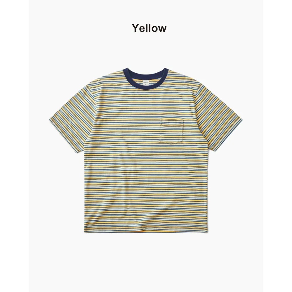 Khakis  |Stripes Unisex Street Style U-Neck Cotton Short Sleeves Logo