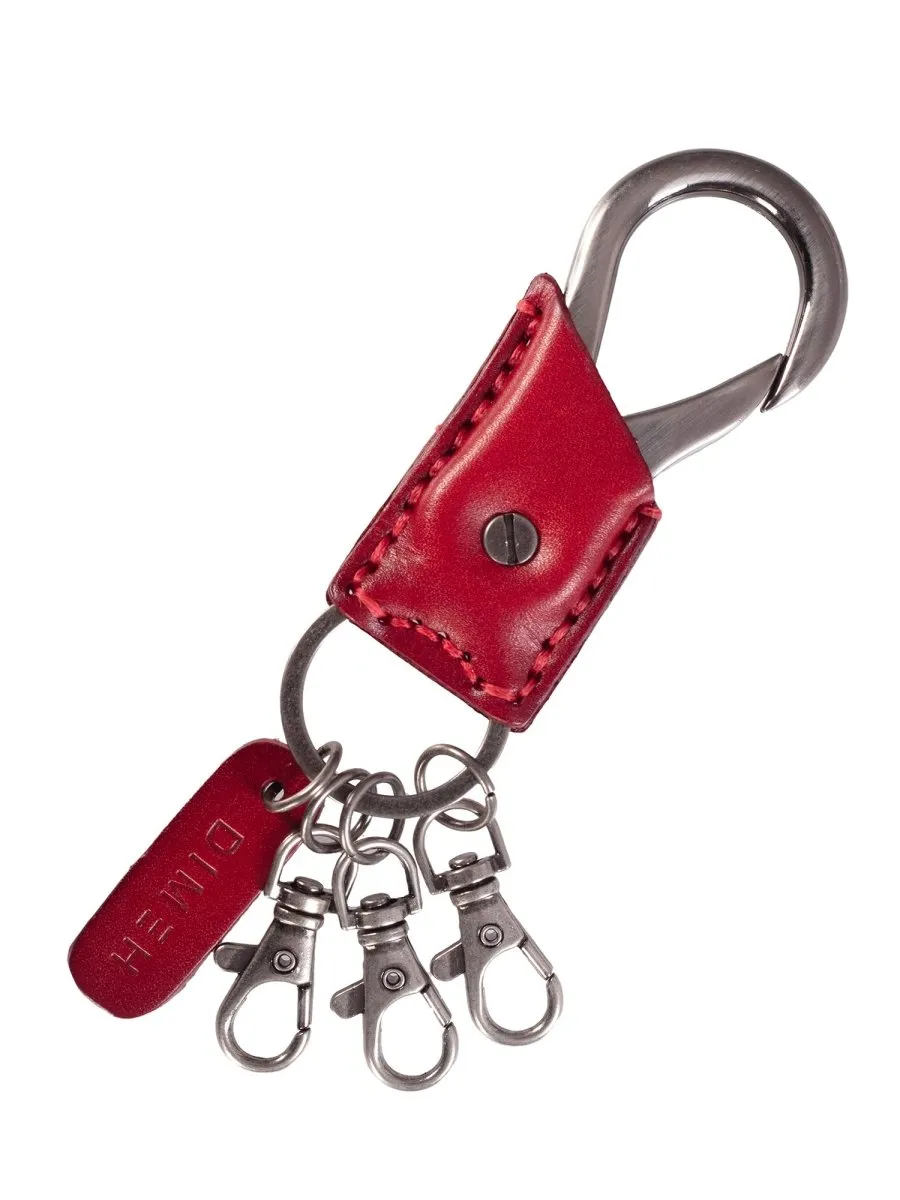 Leather Red Keychain