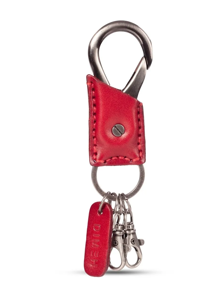 Leather Red Keychain