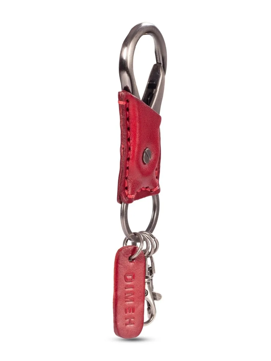 Leather Red Keychain