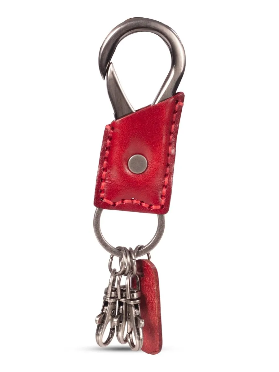 Leather Red Keychain