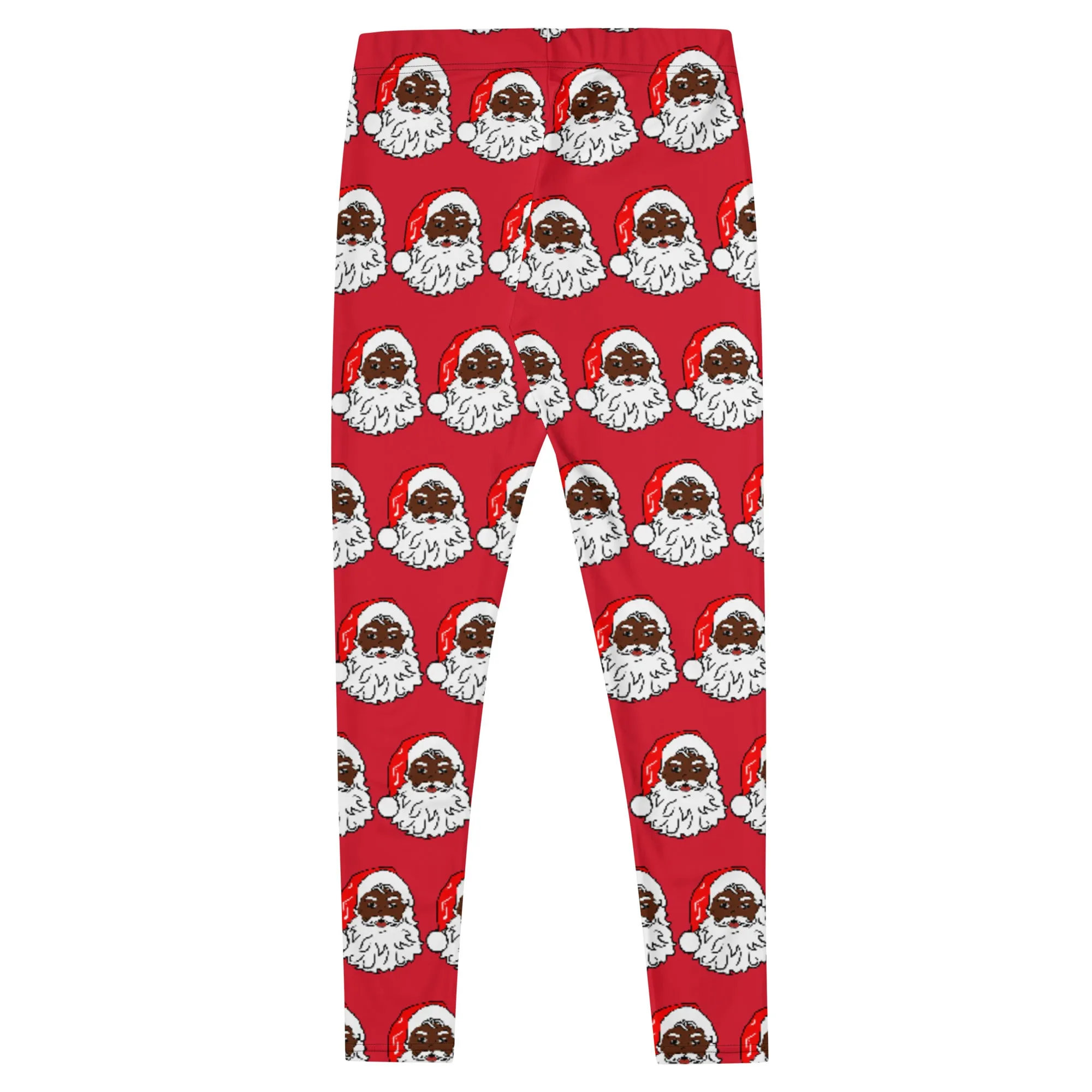 Leggings African American Santa Red