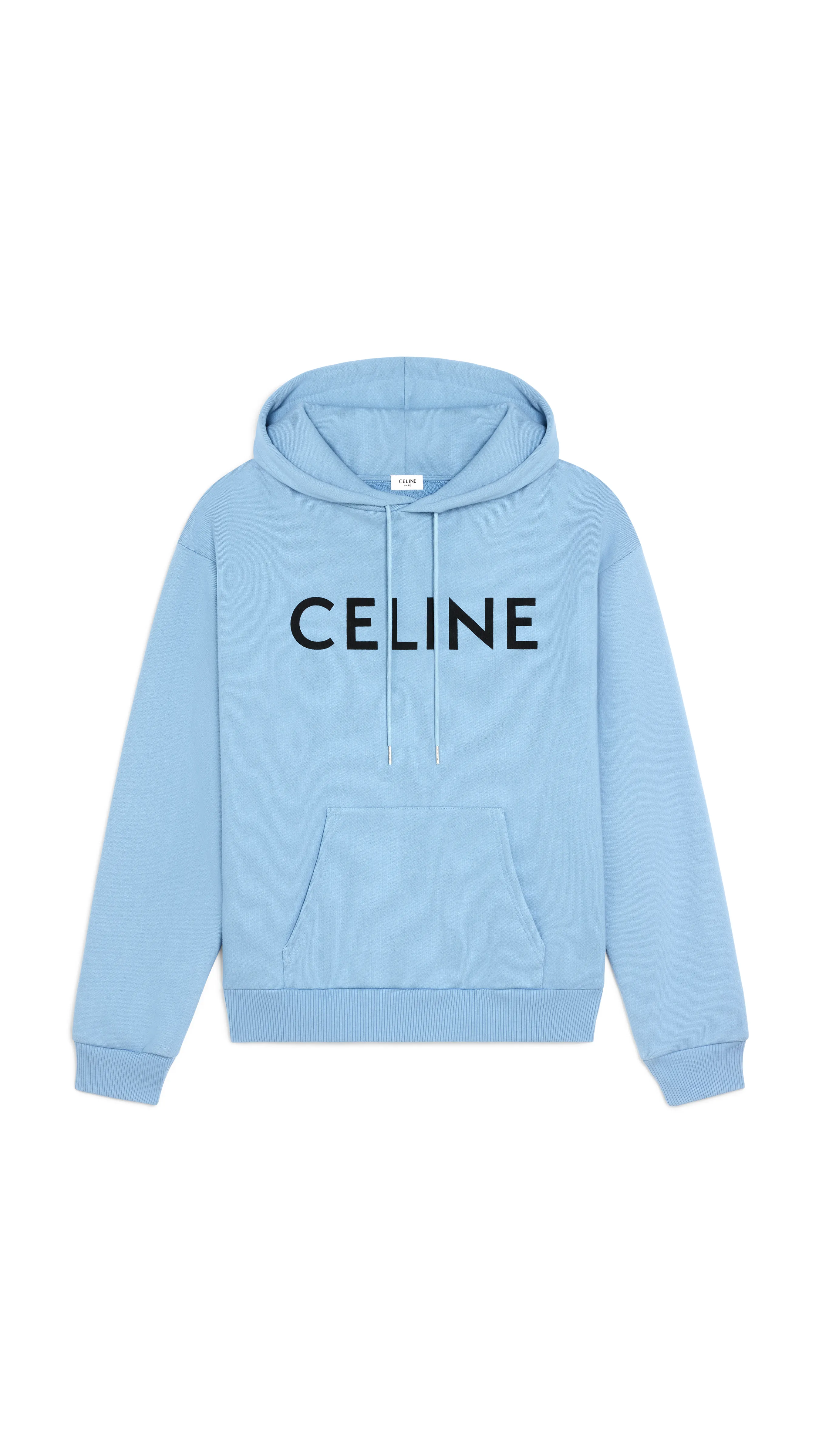 Loose Sweatshirt in Cotton - Blue Washed/Black