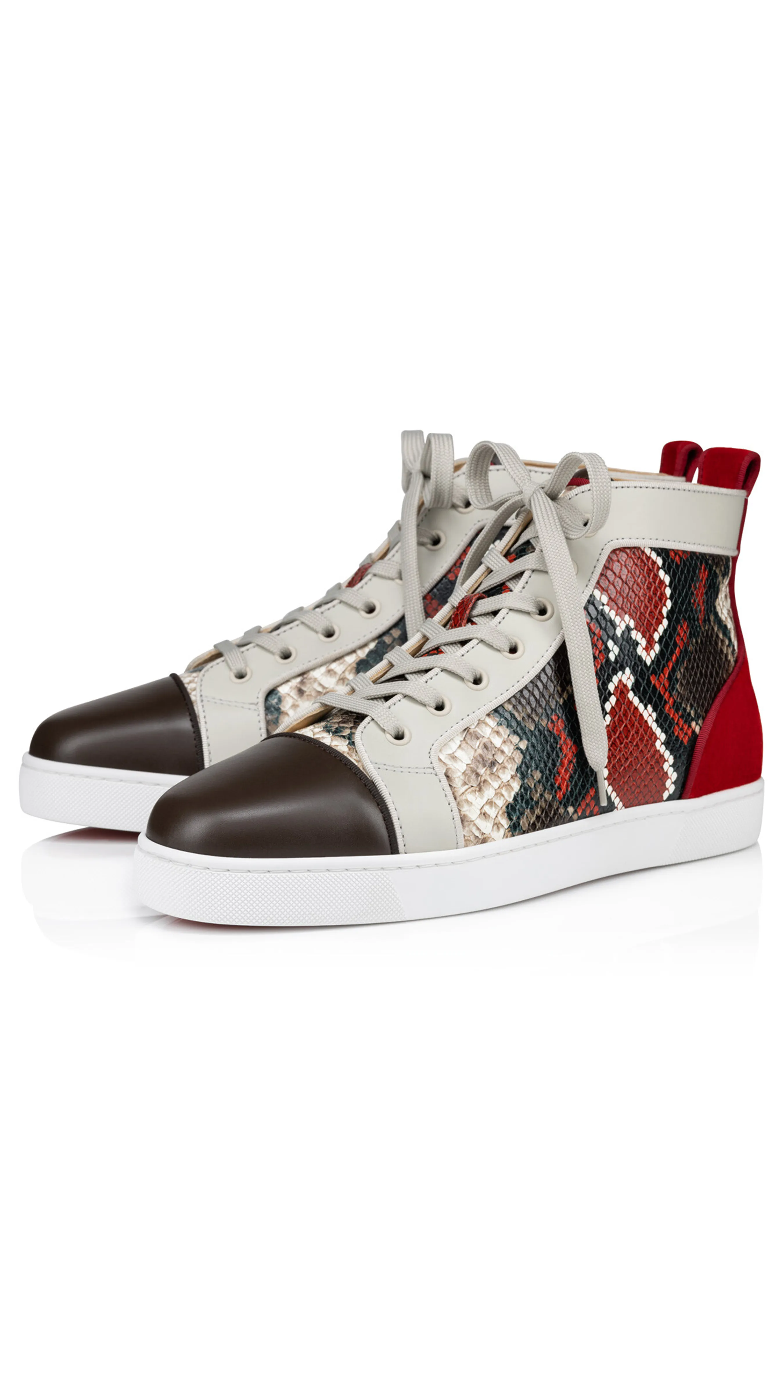 Louis High-top Amazonia Leather Sneakers - Red/Brown/Multi